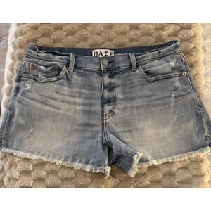 DAZE Women's Troublemaker Cuffed Jean High Rise Short Poolside Size 32